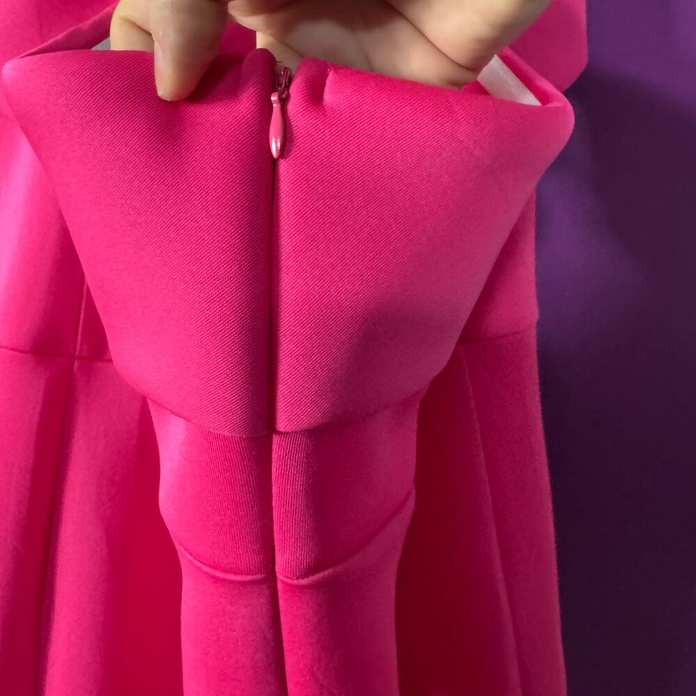 Sierra Darien Hot Pink Strapless Mermaid Dress Rosette Detail Cocktail Party - Picture 7 of 8